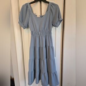 Light Blue Tiered Dress
